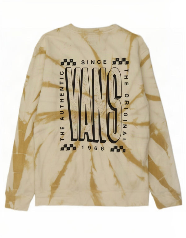 Vans Herre Grafisk Sweatshirt Jumper Large Off White Tie Dye Bomuld