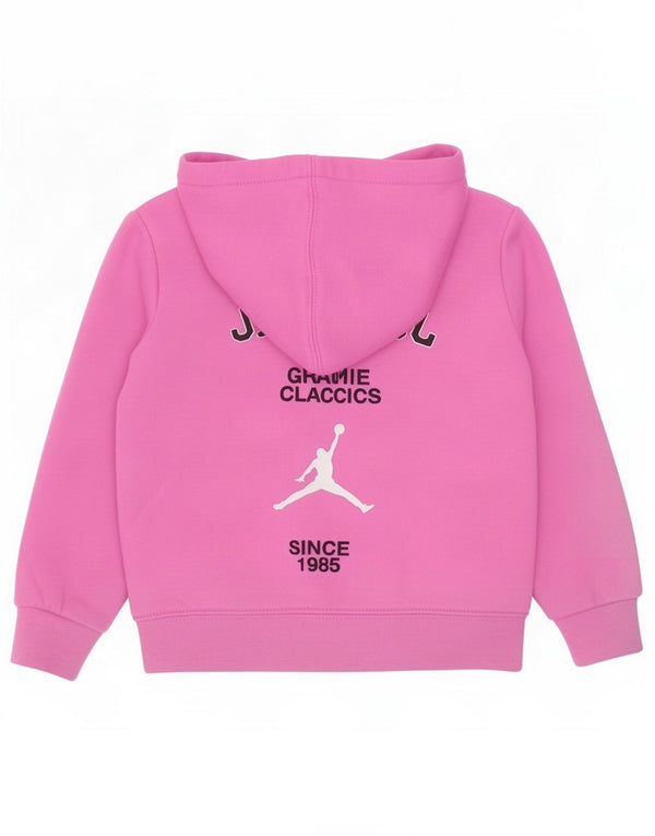 Jordan Girls Graphic Hoodie Jumper 2-3 Years Pink Cotton