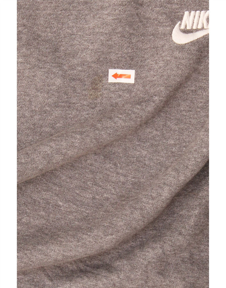 NIKE Mens Hoodie Jumper Small Grey Cotton