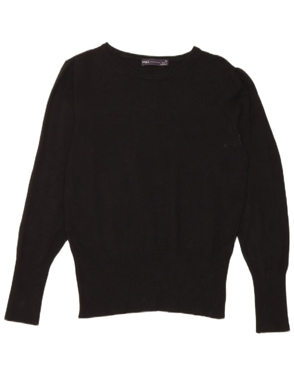 Marks & Spencer Γυναικείο πουλόβερ με λαιμόκαυστο UK 10 Small Black Viscose