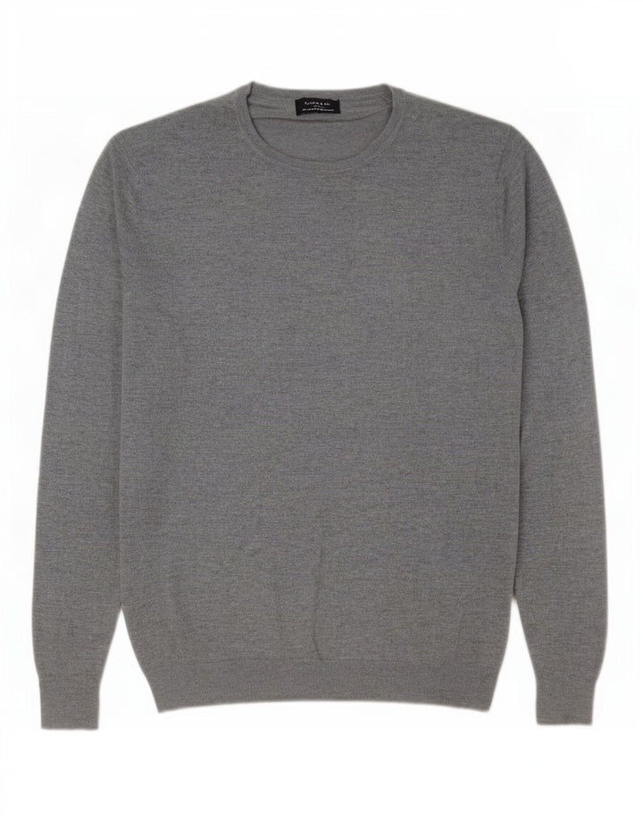 Ανδρικό πουλόβερ Zara Crew Neck Jumper Large Grey