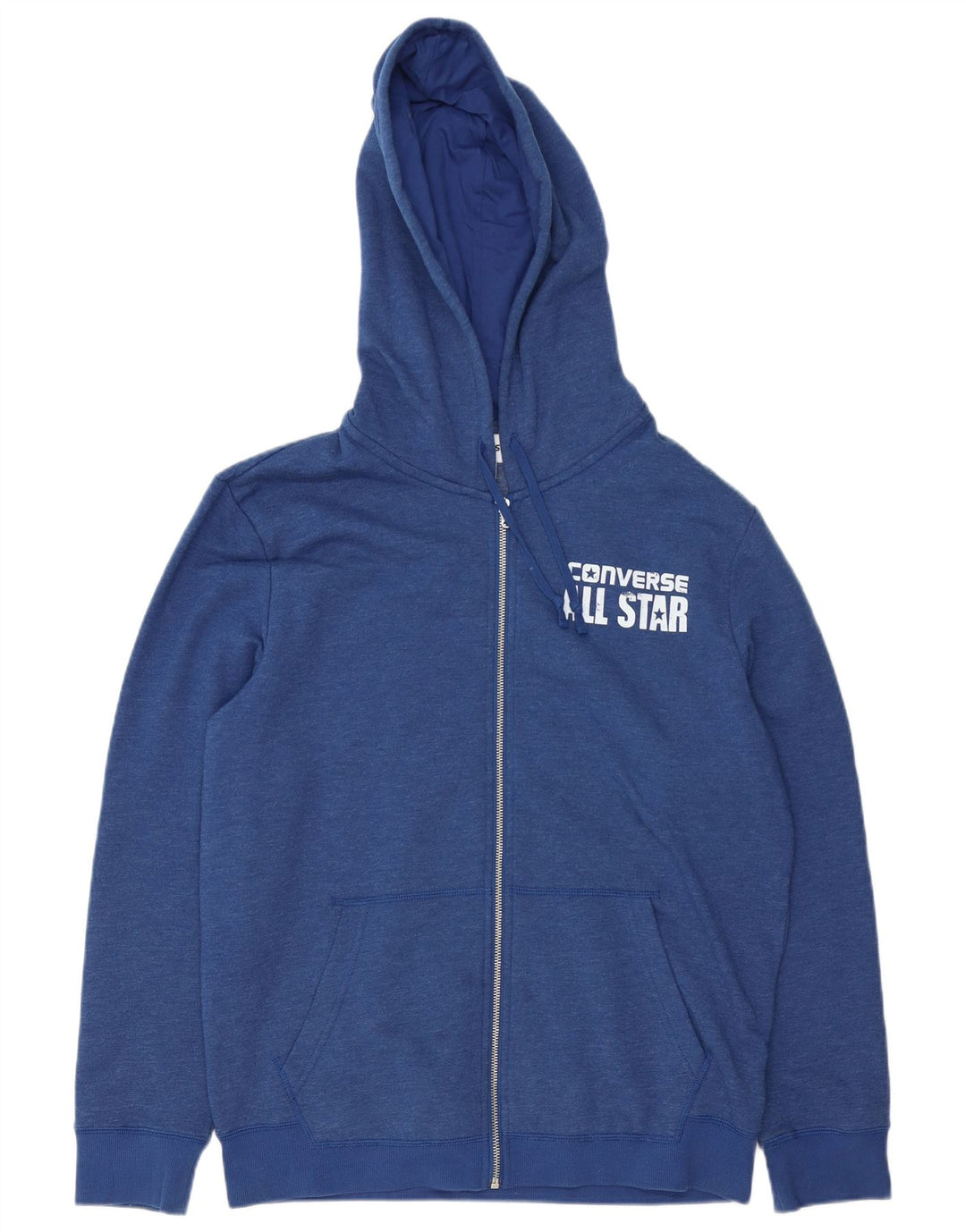 Converse Mens Graphic Zip Hoodie Sweater Medium Navy Blue Cotton