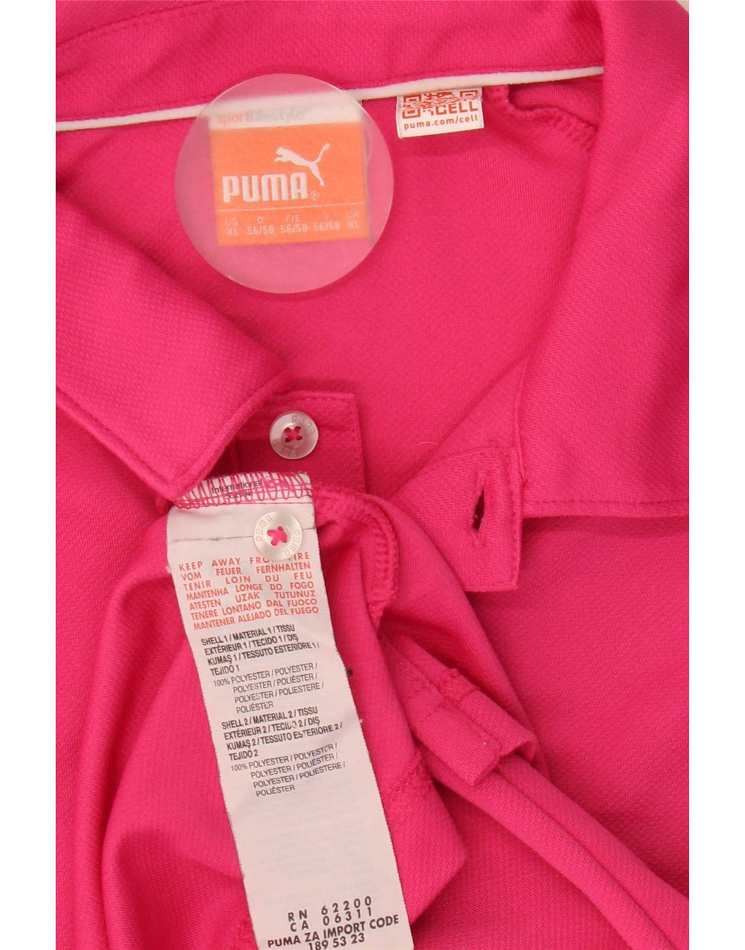 Puma Polo Homme XL Rose Polyester