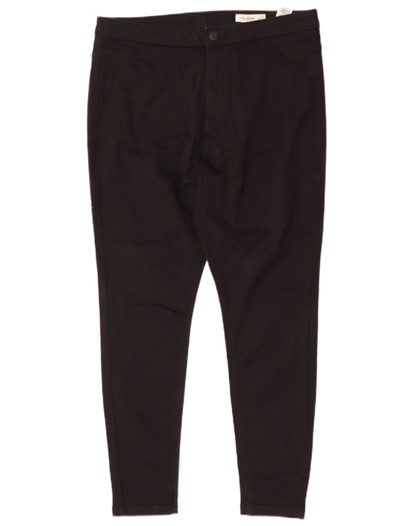 Marks & Spencer Womens High Waist Casual Trousers UK 18 XL W34 L28 Black