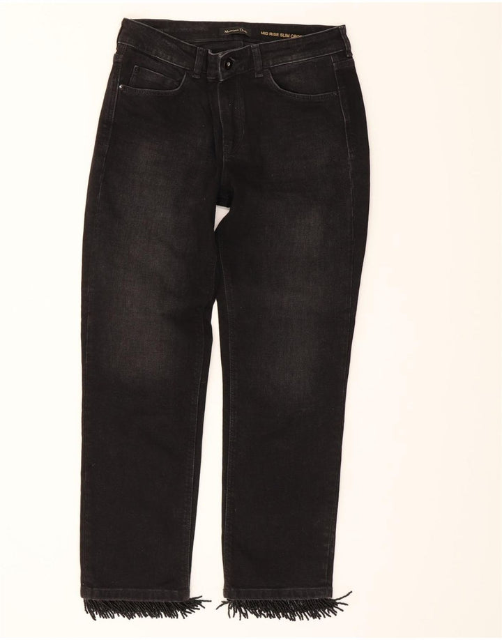 MASSIMO DUTTI Womens Mid Rise Cropped Jeans EU 40 Medium W30 L26 Black Vintage Massimo Dutti and Second-Hand Massimo Dutti from Messina Hembry 