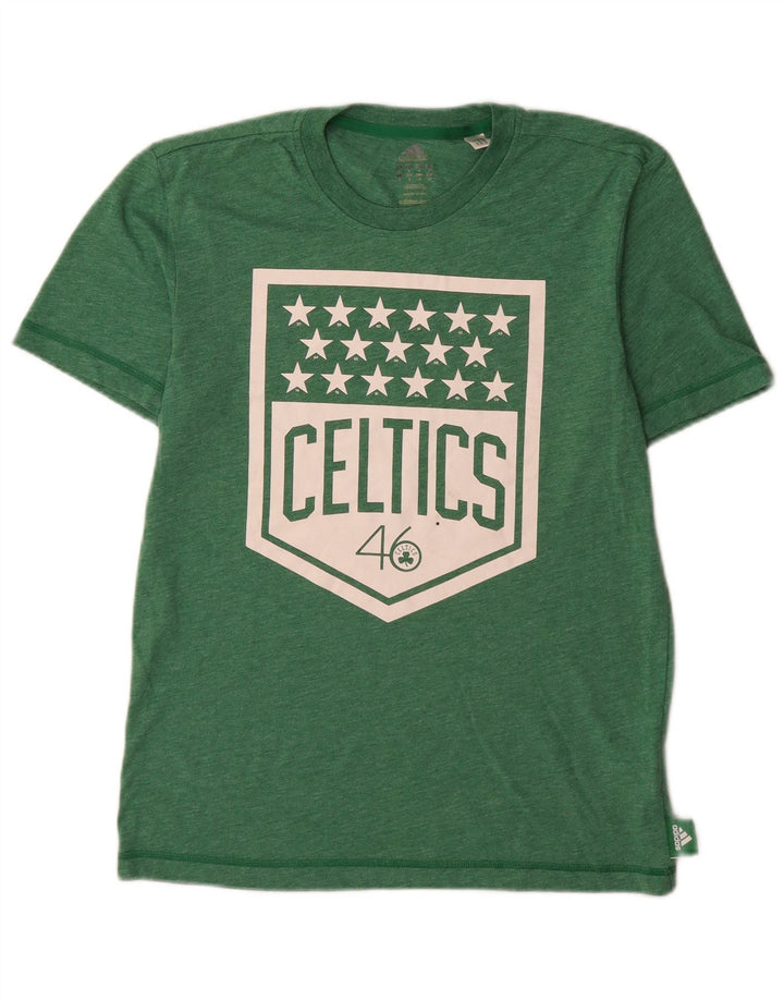 Adidas Mens Boston Celtics Graphic T-Shirt Top Small Green Polyester