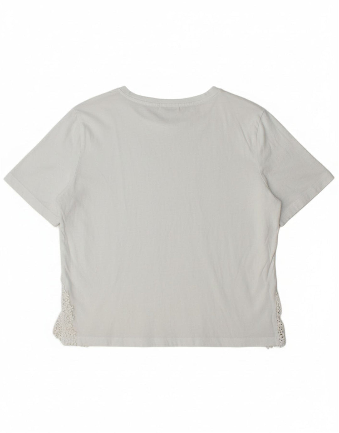 ZARA Womens T-Shirt Top UK 14 Medium White Cotton