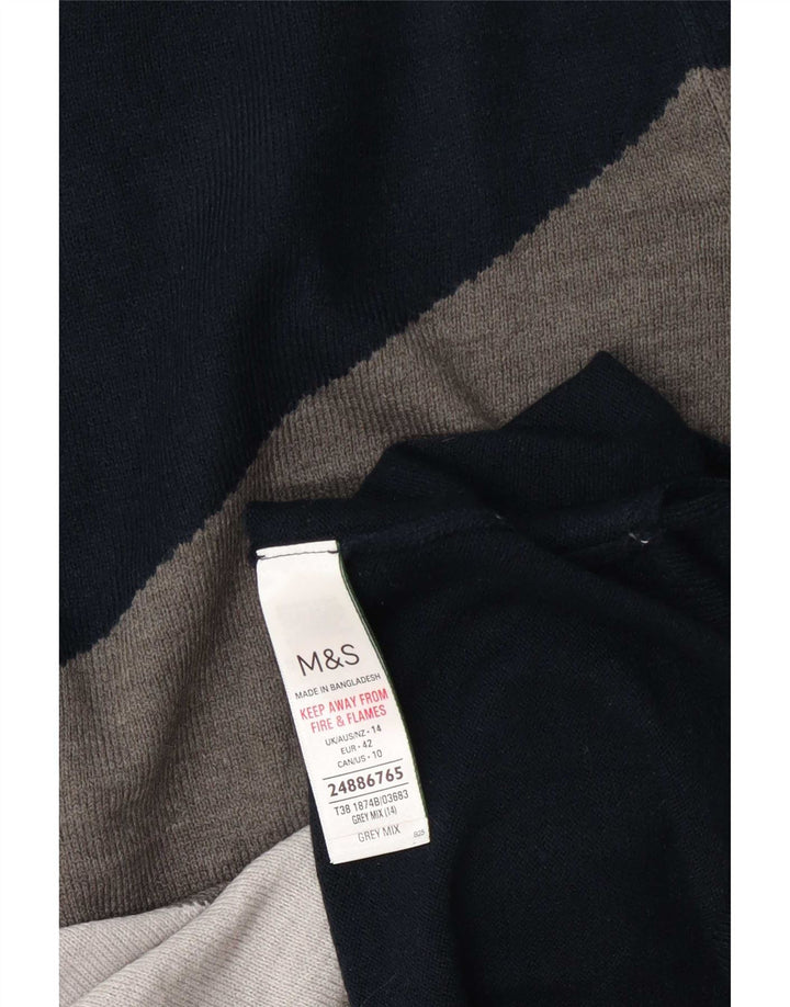 Marks & Spencer Womens Crew Neck Jumper Sweater UK 14 Large Grey