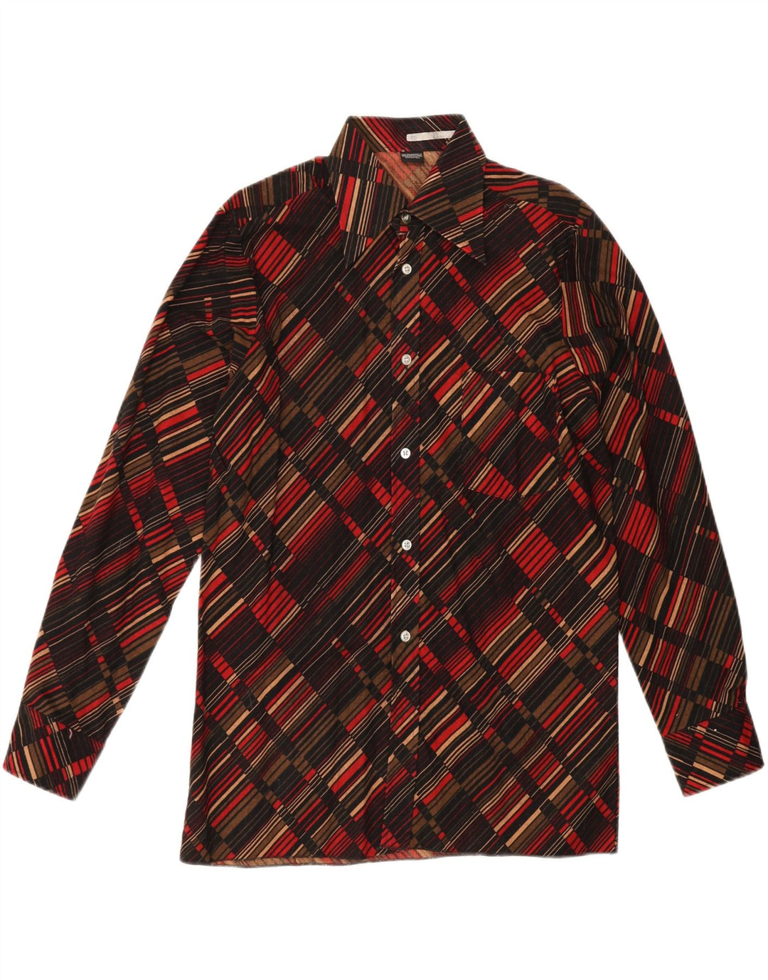 BUGELFREI Mens Shirt Medium Black Striped Cotton Vintage Bugelfrei and Second-Hand Bugelfrei from Messina Hembry 