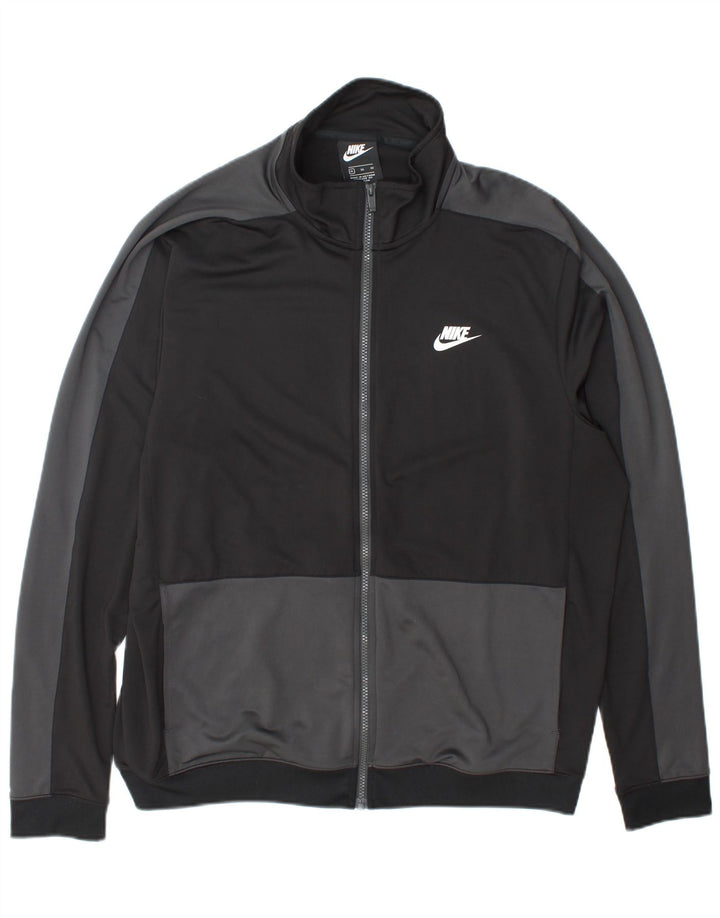 Nike Mens Tracksuit Top Jacket XL Black Colourblock Polyester