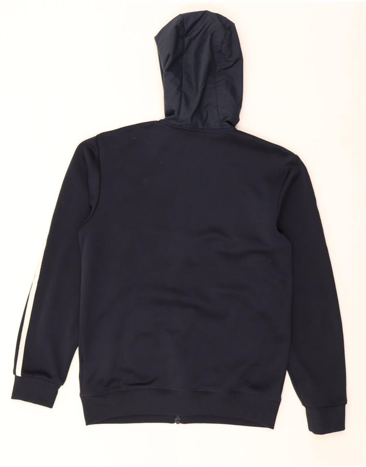 Maglione con cappuccio e zip da uomo Adidas piccolo in poliestere blu navy