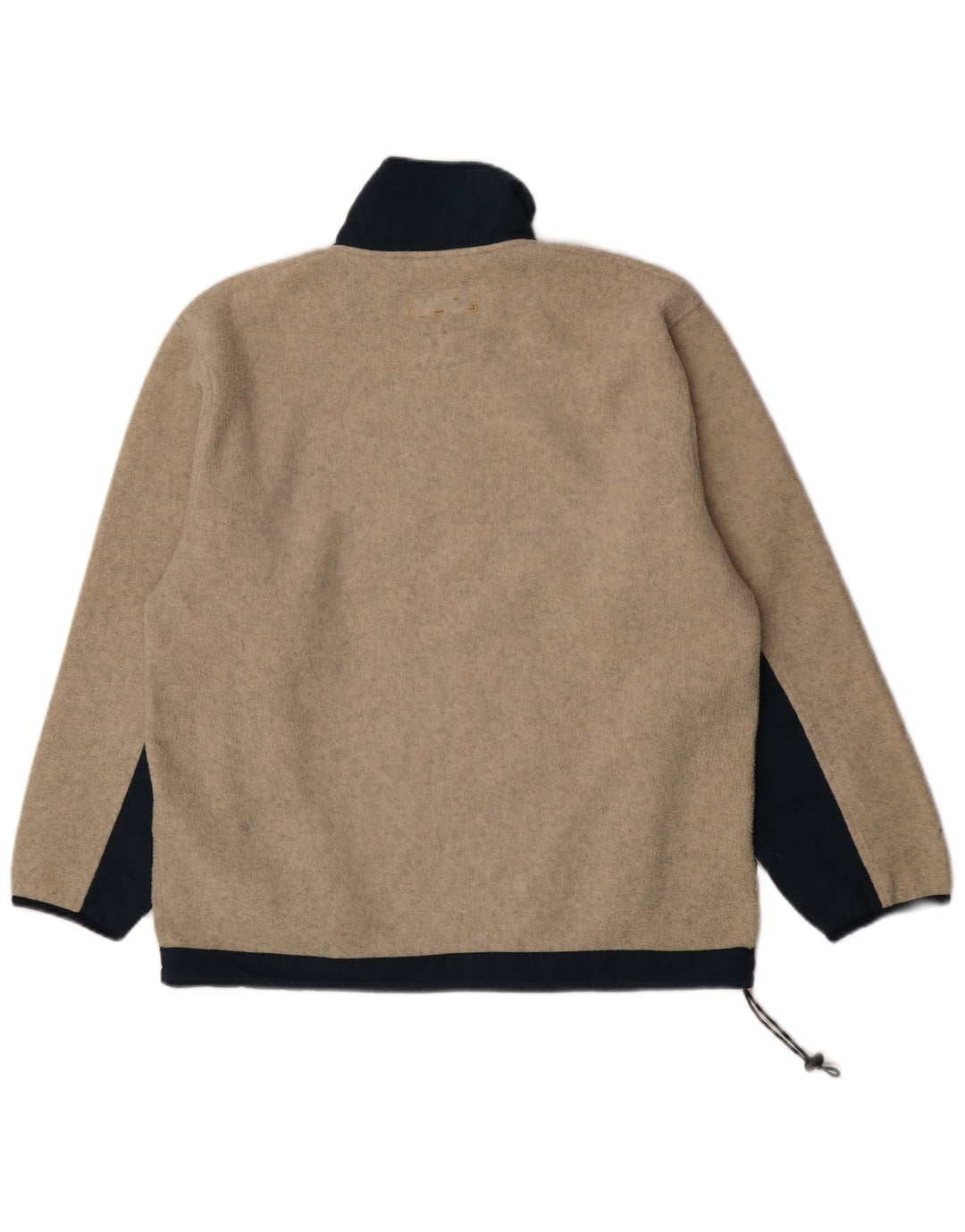 Invicta Mens Zip Neck Fleece Jumper Large Beige Colourblock Polyester