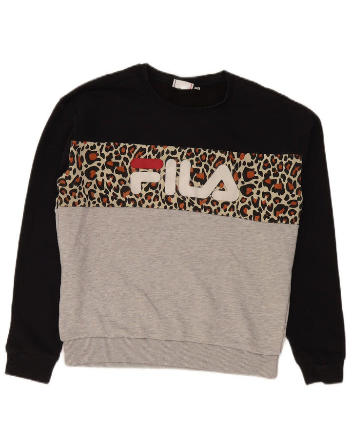 Fila Womens Graphic Sweatshirt Jumper UK 10 Small Multicoloured