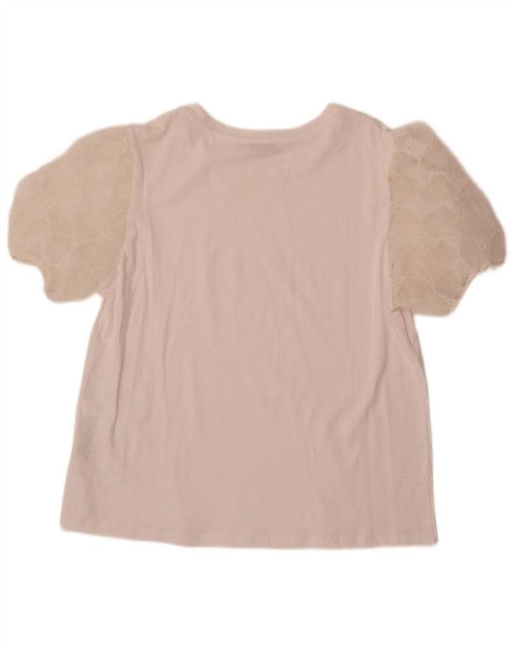 Zara Womens Blouse Top UK 14 Medium White Cotton
