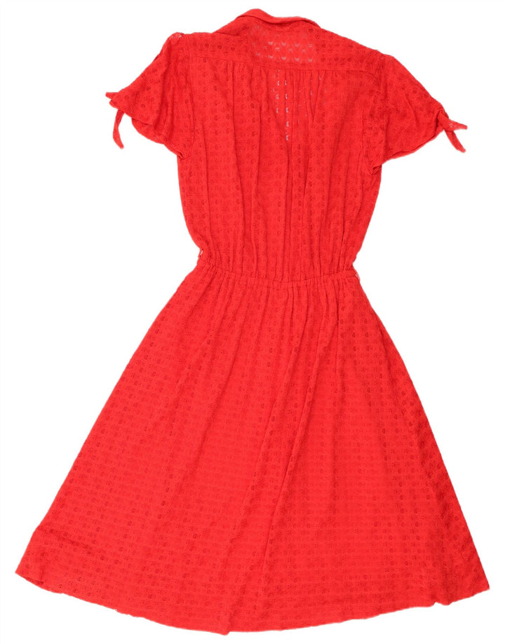 Vintage Womens A-Line Dress UK 8 Small Red