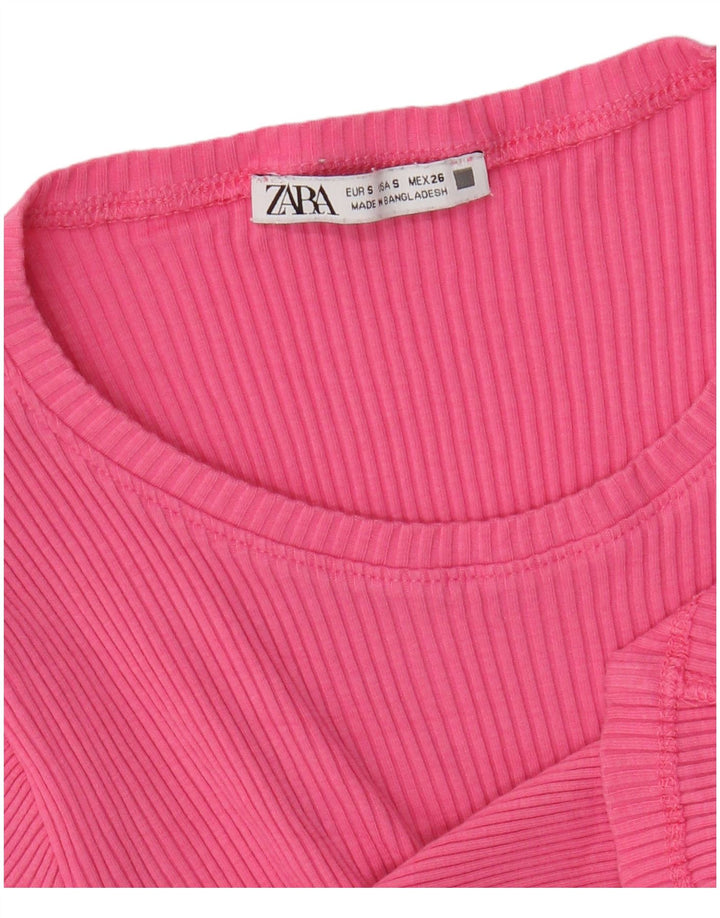 Zara Womens Blouse Top UK 8 Small Pink