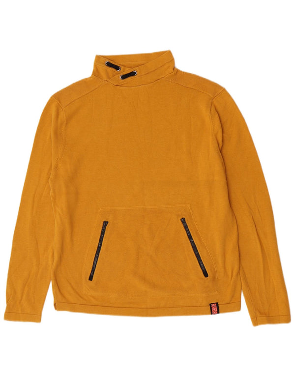 Zara Boys Turtle Neck Jumper Sweater 13-14 Years Yellow Cotton