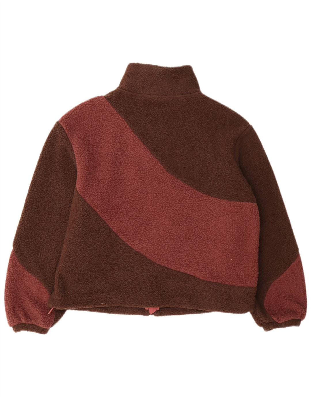 Jachetă fleece supradimensionată pentru femei Marks & Spencer UK 8 mic maro colorblock