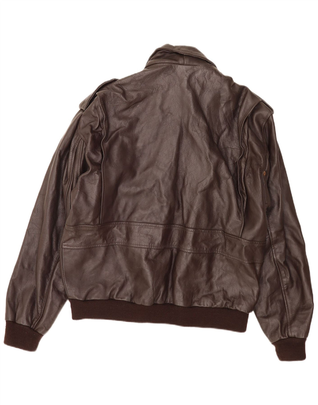 Jaqueta masculina de couro Bomb Boogie Flight Aviator Reino Unido 42 XL marrom