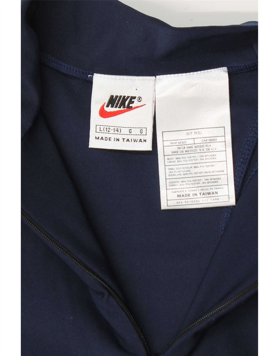 Nike Girls Zip Neck Pullover Tracksuit Top 12-13 Years Large Navy Blue