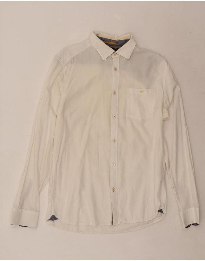 Ted Baker Mens Shirt Size 3 Medium White Cotton