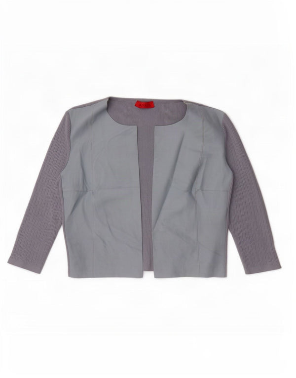 Max & Co. Womens Crop 3/4-ærmet Bolero Top UK 16 Large Grå Viscose