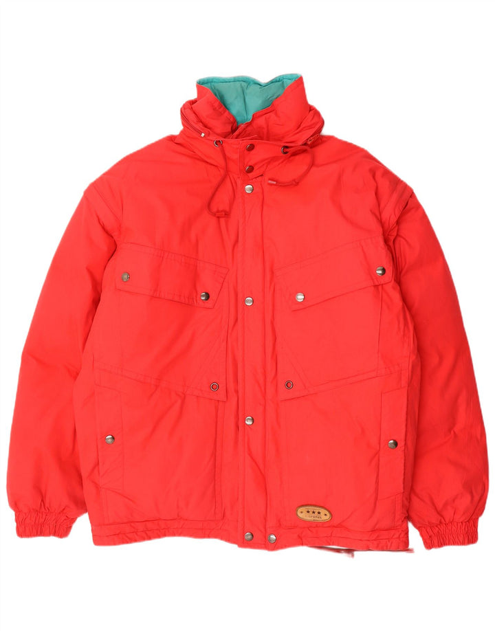 Vintage Mens Hooded Reversible Jacket UK 38 Medium Multicoloured Winter
