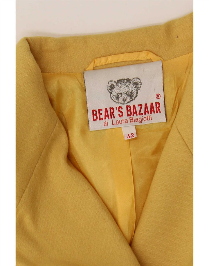 Laura Biagiotti Womens 2 Button Blazer Jacket IT 42 Medium Yellow