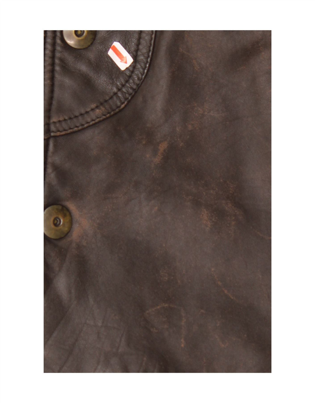 MARCOS Mens Leather Coat IT 50 Large Brown Leather