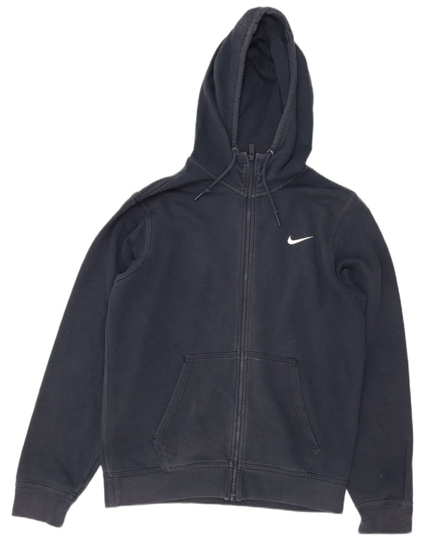 Nike Mens Zip Hoodie Sweater Medium Navy Blue Cotton