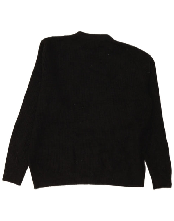 Marks & Spencer Mens Crew Neck Jumper Sweater Large Black Acrylic