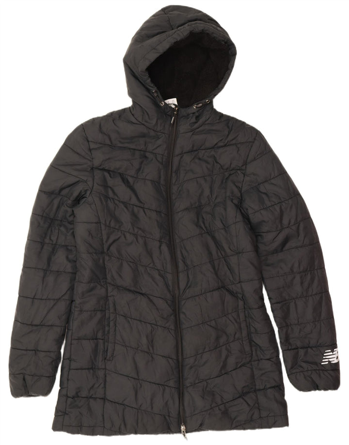 New Balance Mens Hooded Padded Coat UK 12 Medium Black Polyester