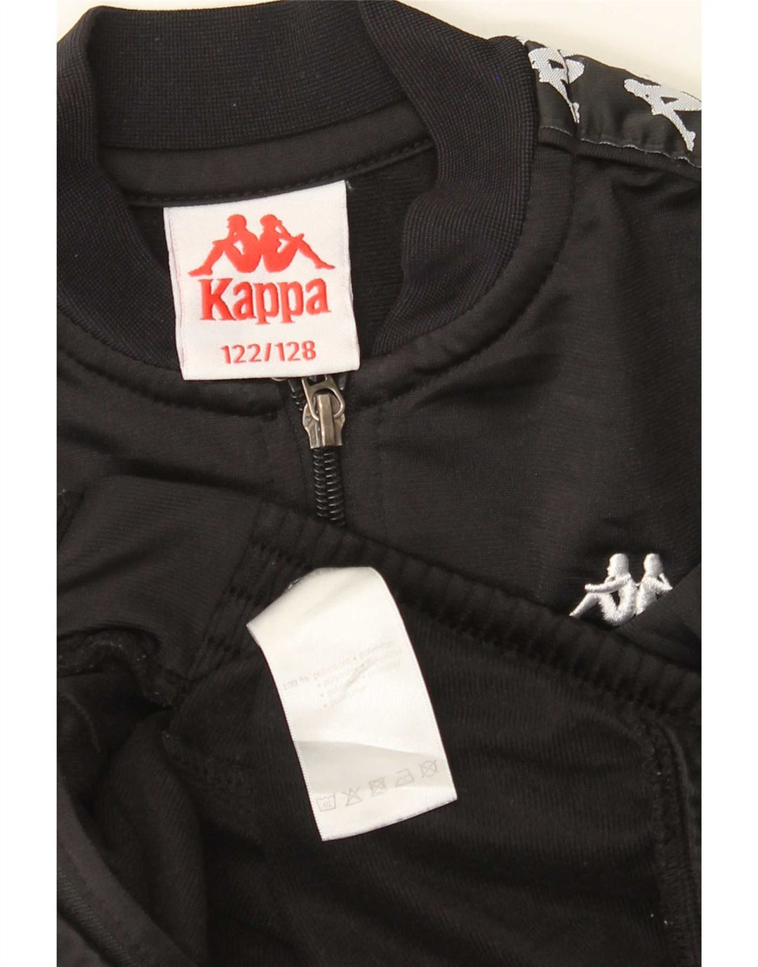 Kappa Boys Graphic αθλητική φόρμα Top Jacket 7-8 Years Black Polyester