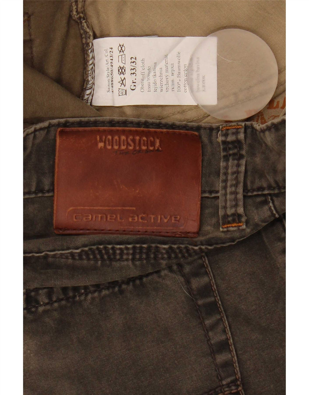 Camel Active Straight Jeans til mænd W33 L32 Khaki Bomuld