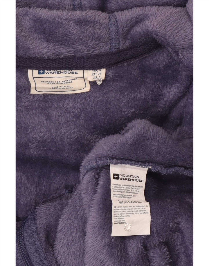 Mountain Warehouse Womens Hooded Fleece Jacket UK 8 Small Purple Polyester