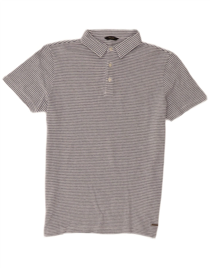 Massimo Dutti Herre poloshirt Medium Blue Pinstripe Bomuld