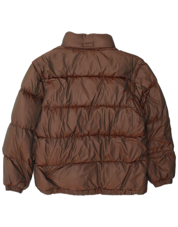 Sergio Tacchini Mens Hooded Padded Jacket UK 38 Medium Brown Polyamide