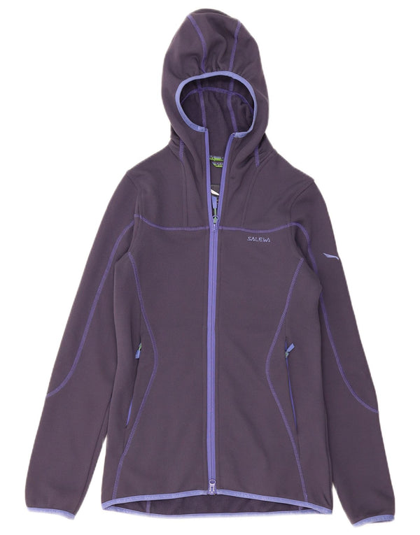 SALEWA Womens Polarlite Hooded Tracksuit Top Jacket UK 8 Small Navy Blue