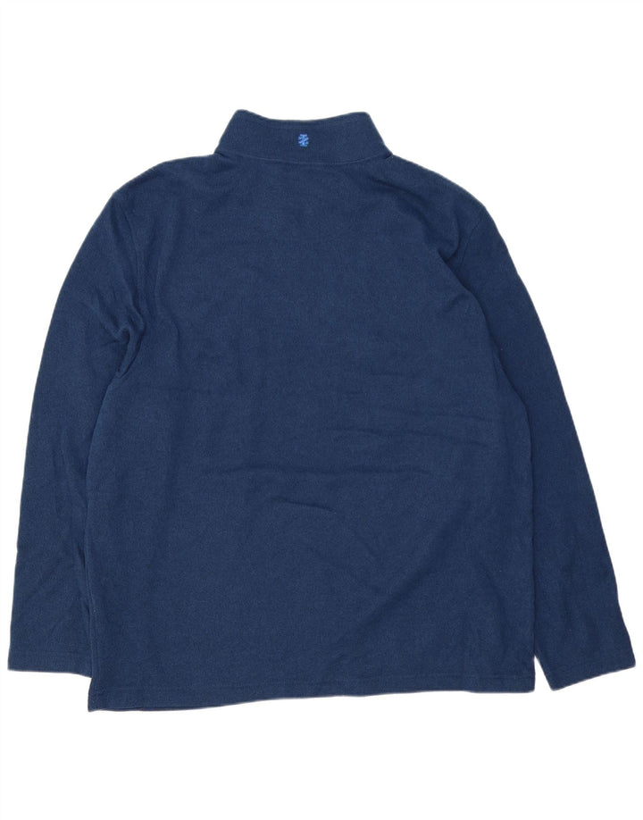 IZOD Mens Zip Neck Sweatshirt Jumper 2XL Navy Blue Flecked Polyester