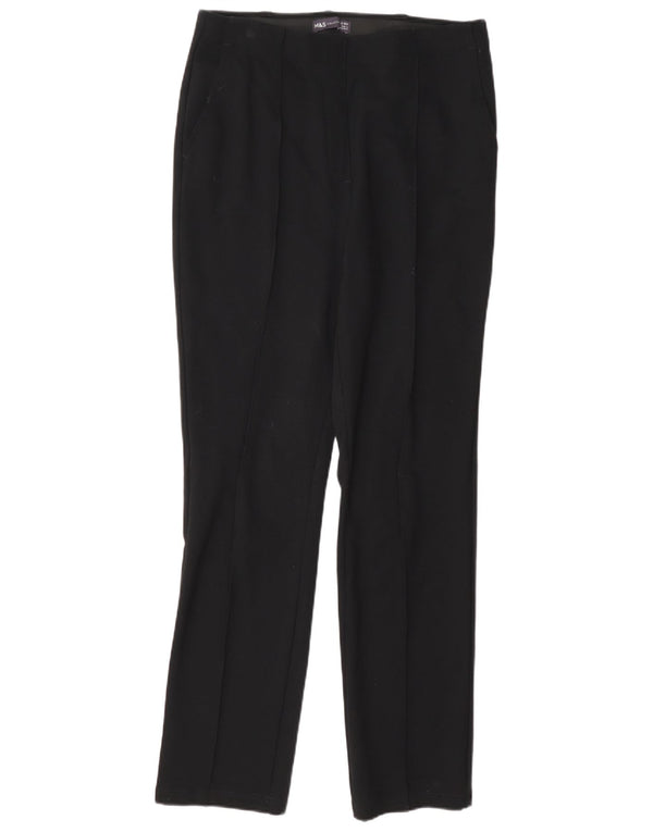 Pantaloni da abito dritti da donna Marks & Spencer UK 12 medi W32 L30 neri