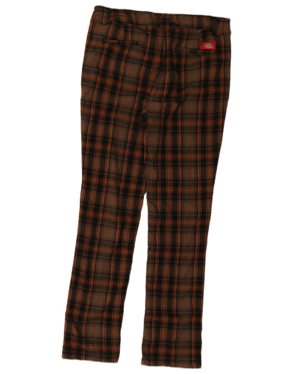 Pantaloni chino skinny da donna Dickies US 13 Large W34 L30 Rayon a quadri marrone