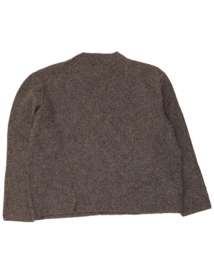 All Saints Womens Oversized Crew Neck Jumper Sweater UK 14 Medium Grey Wool