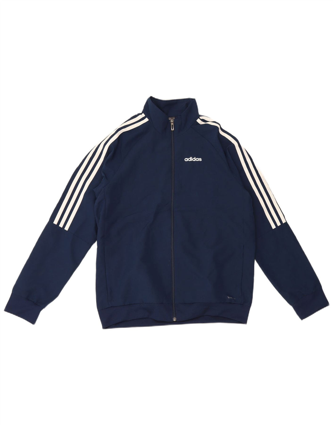 Adidas Boys Climalite Tracksuit Top Jacket 13-14 Years Navy Blue Polyester