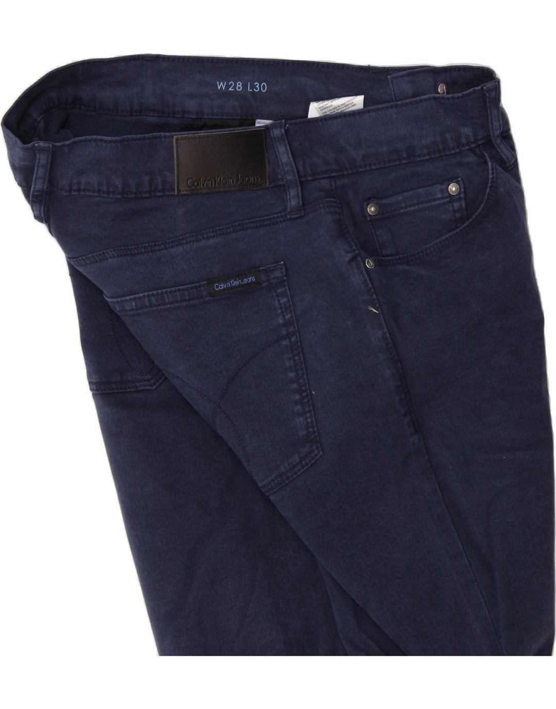 CALVIN KLEIN Womens Slim Jeans W28 L30 Navy Blue Lyocell Vintage Calvin Klein and Second-Hand Calvin Klein from Messina Hembry 