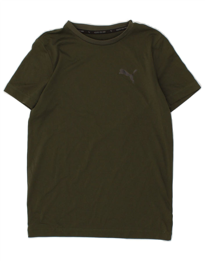 PUMA Boys T-Shirt Top 11-12 Years Khaki Vintage Puma and Second-Hand Puma from Messina Hembry 
