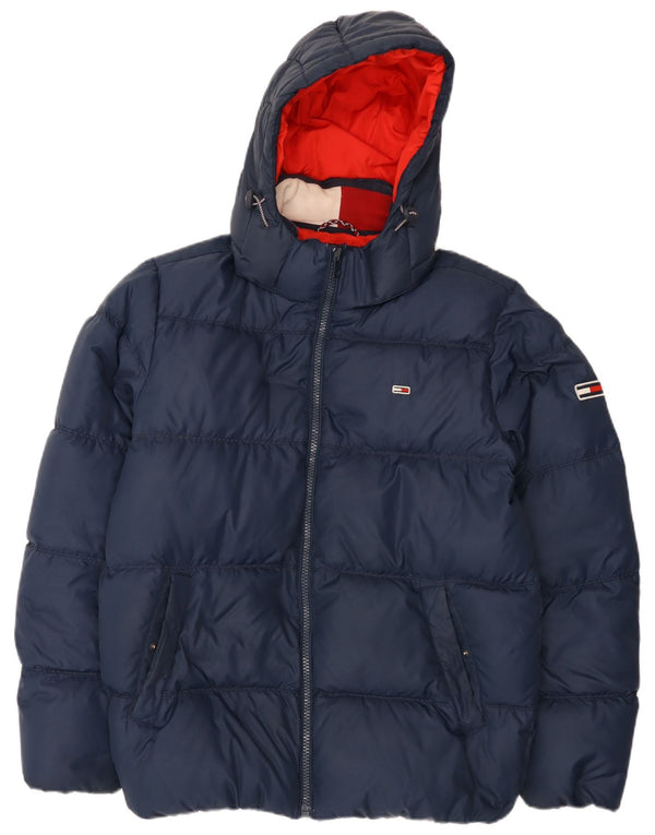 Jachetă căptușită cu glugă pentru bărbați Tommy Hilfiger UK 42 XL poliester bleumarin