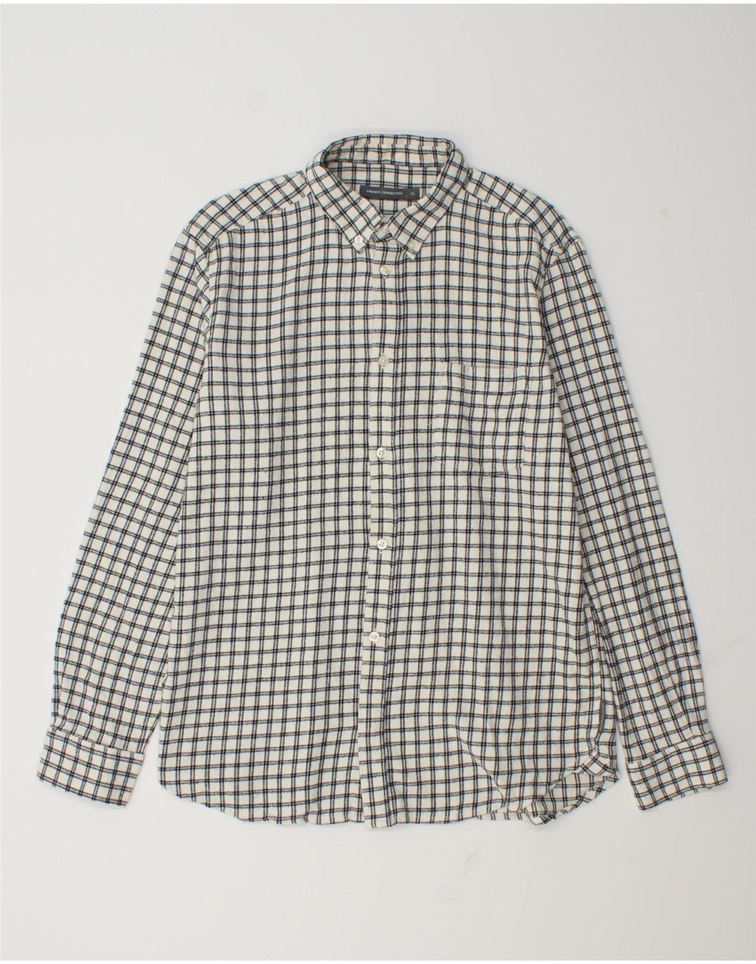 French Connection Chemise Flanelle XL Homme Blanc Carreaux