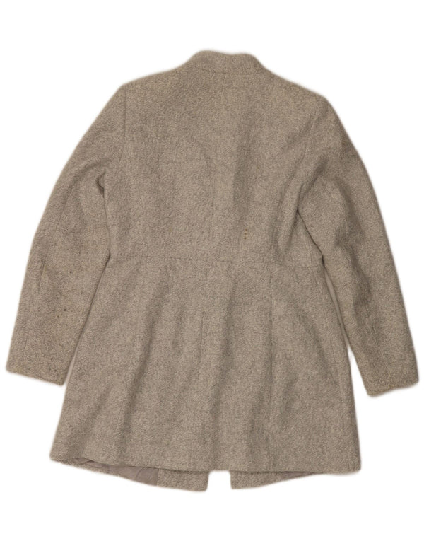 Zara Damen Mantel UK 14 Large Grau Polyester