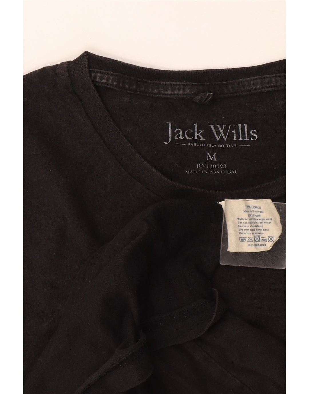 Jack Wills Mens T-Shirt Top Medium Black Cotton