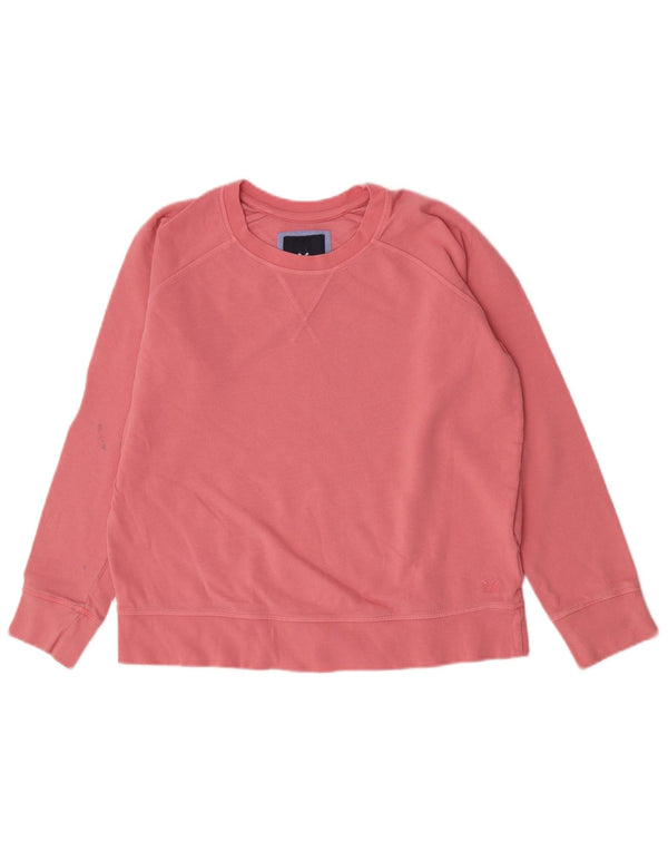 Crew Clothing Felpa da donna Maglione UK 12 Cotone rosa medio